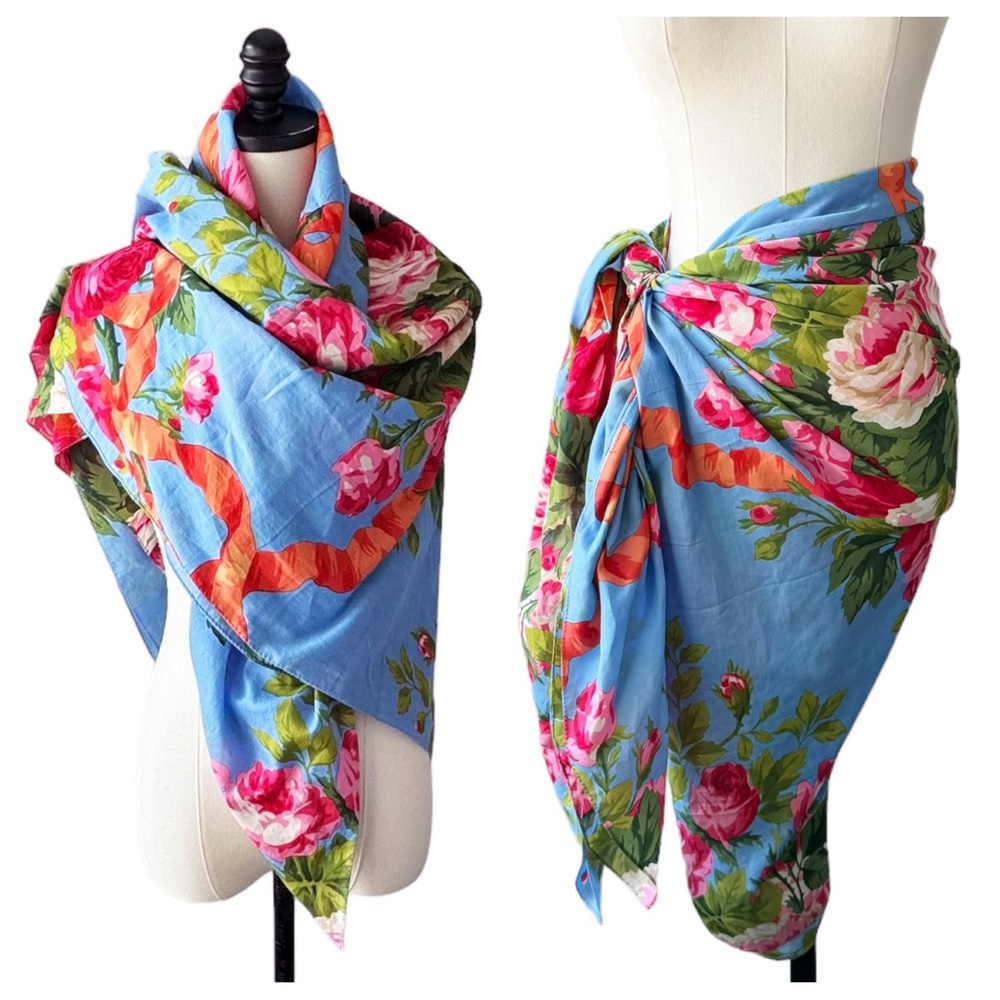Manuel Canovas Floral Print Pareo/Scarf Wrap